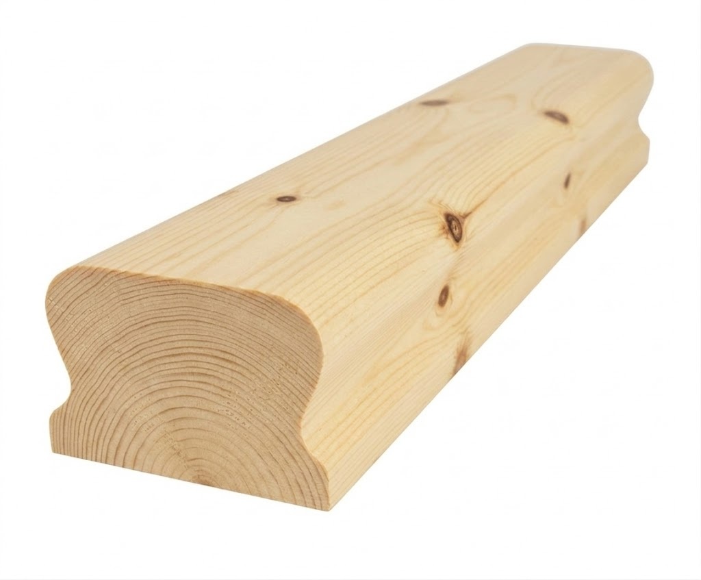 Ungrooved Pine LHR Handrail For Bracket Glass